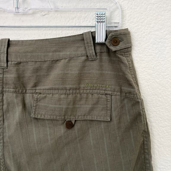 [Marmot] Olive Green Striped Mid Rise Cargo Shorts Outdoor Hiking Cotton Size 8 - Picture 6 of 10